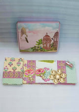 Diwali Gift Box | 1 Double Bedsheet, 1 Pair Door Hanging, 1 Metal Urli, 2 Laddoo Candles