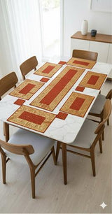 Banarasi Table Set with 1 Runner, 6 mats and 6 coasters