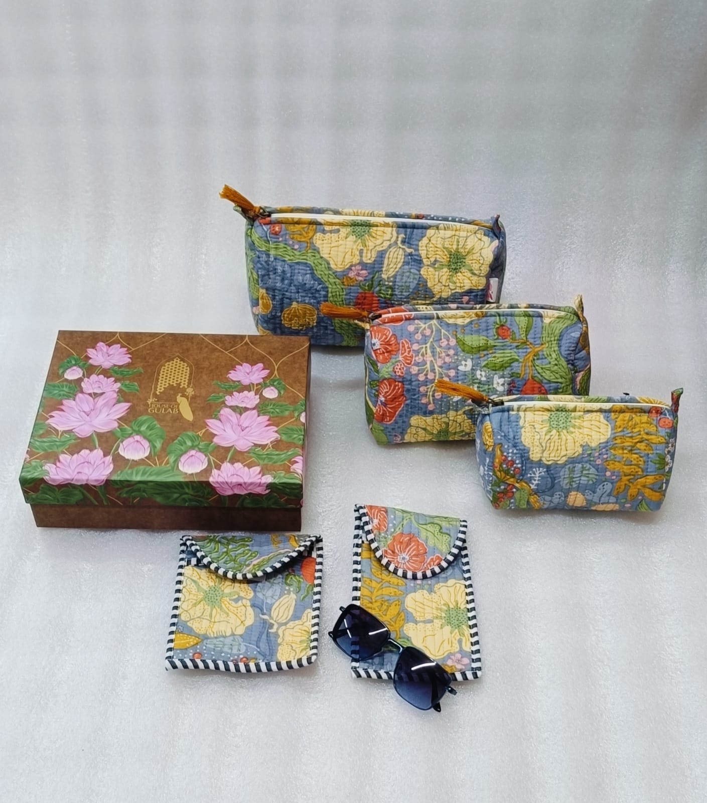 Set of 5 Utility Pouches (3 Makeup Pouches, 1 Sunglass Pouch, 1 Sanitary Napkin Pouch)