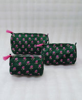 Set of 3 cosmetic bag/pouches with waterproof lining