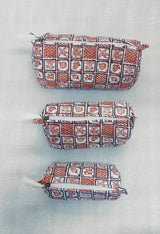 Set of 3 cosmetic bag/pouches with waterproof lining