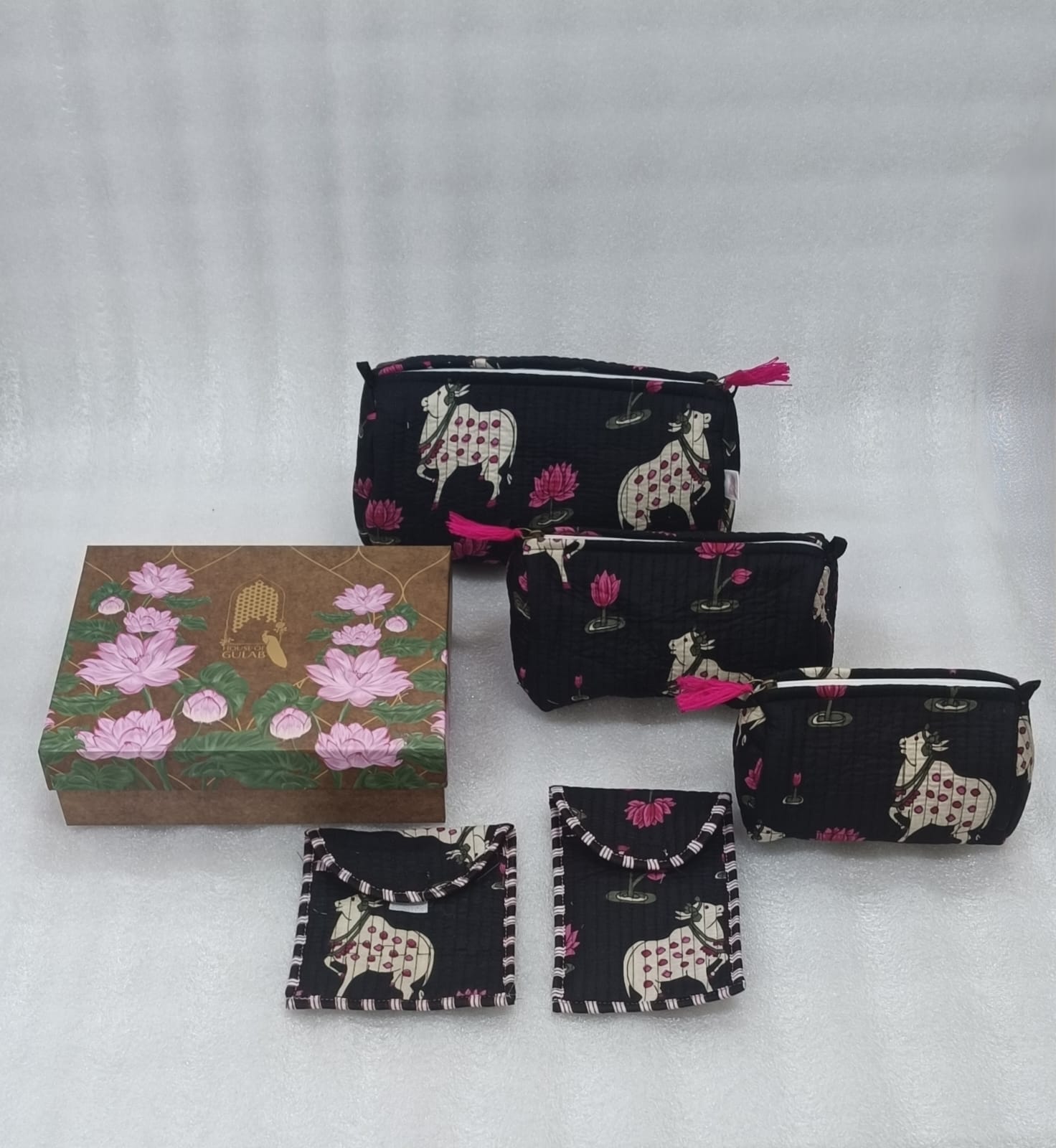 Set of 5 Utility Pouches (3 Makeup Pouches, 1 Sunglass Pouch, 1 Sanitary Napkin Pouch)