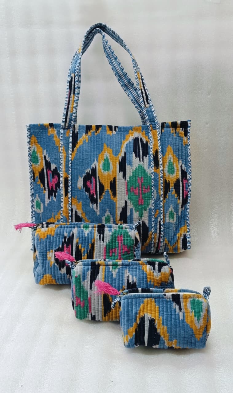 Tote Bag with set of 3 Pouches