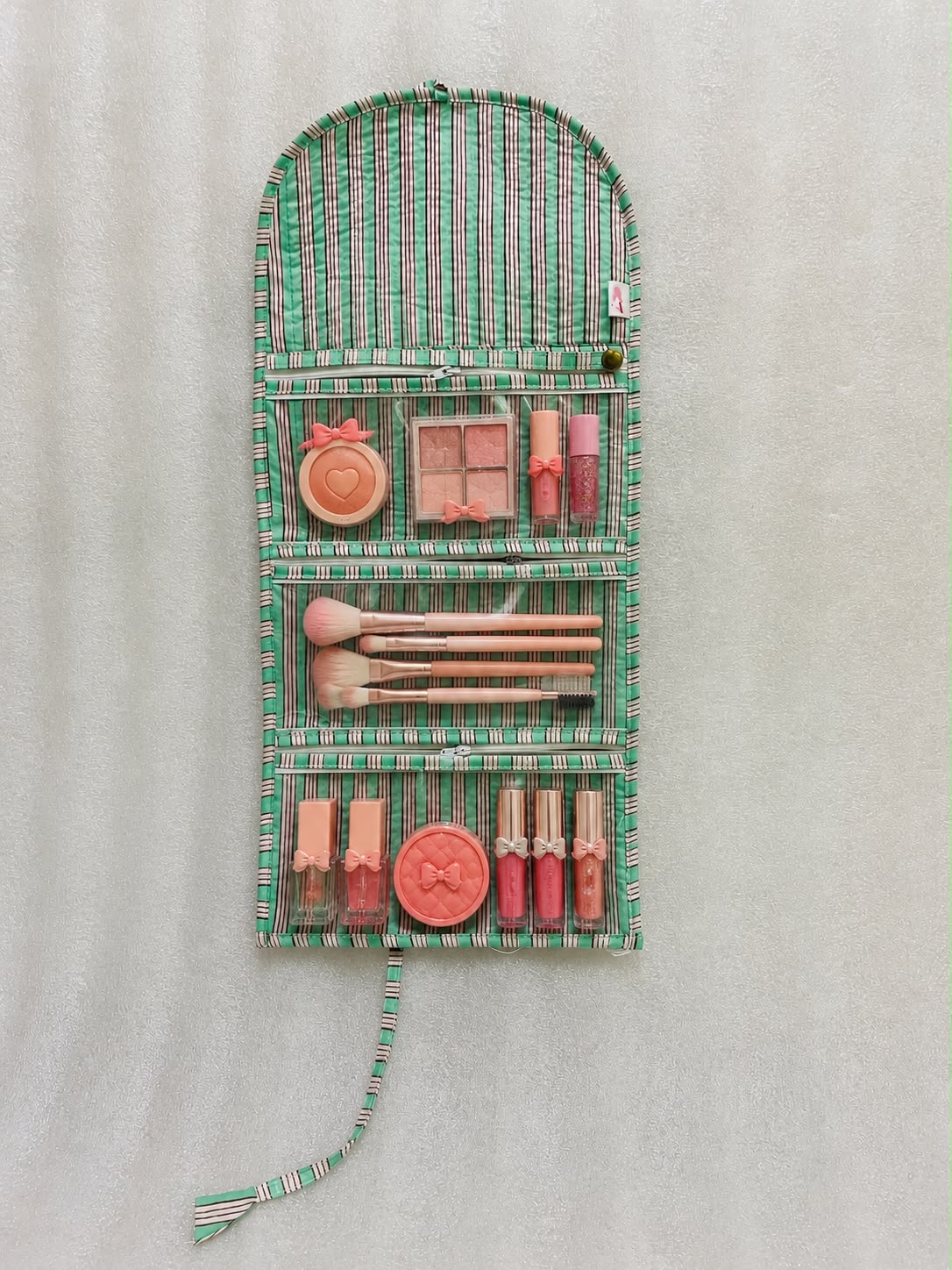 Handcrafted Travel Jewelry Organizer Roll | Artisan Fabric Jewelry Pouch