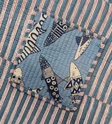 Handblock Printed Quilted Tote Bag with concealed zip ( 17x18x 6 inches)