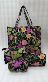 Cotton Tote Bag with Zip & Pouch Combo