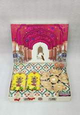 Diwali Gift Box | 1 Double Bedsheet, 1 Pair Door Hanging, 1 Metal Urli, 2 Laddoo Candles