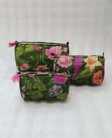 Set of 3 cosmetic bag/pouches with waterproof lining