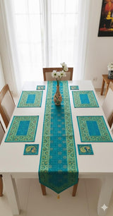 Banarasi Table Set with 1 Runner, 6 mats and 6 coasters