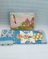 Diwali Gift Box | 1 Double Bedsheet, 1 Pair Door Hanging, 1 Metal Urli, 2 Laddoo Candles