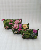 Set of 3 cosmetic bag/pouches with waterproof lining