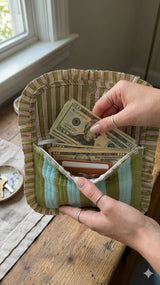 Handcrafted Quilted Wallet Clutch for Women - Passport, Card & Cash Holder