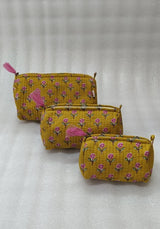 Set of 3 cosmetic bag/pouches with waterproof lining