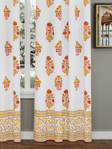 Cotton Handblock Printed Cotton Door/Window Curtain - 1piece - 7ft