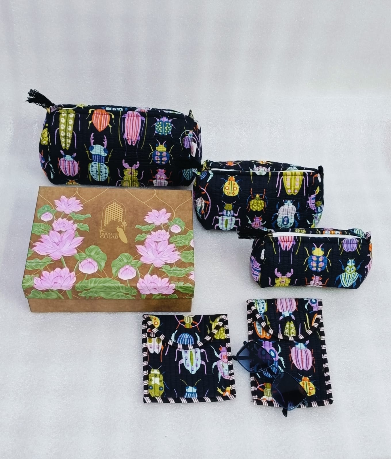 Set of 5 Utility Pouches (3 Makeup Pouches, 1 Sunglass Pouch, 1 Sanitary Napkin Pouch