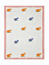 Handblock Printed Cotton Reversible Crib Blanket for Babies - 40X60 Inches