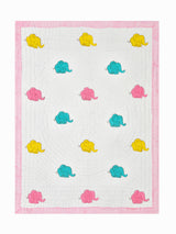 Handblock Printed Cotton Reversible Crib Blanket for Babies - 40X60 Inches