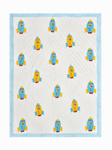 Handblock Printed Cotton Reversible Crib Blanket for Babies - 40X60 Inches