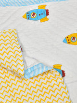 Handblock Printed Cotton Reversible Crib Blanket for Babies - 40X60 Inches