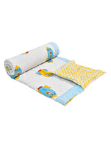 Handblock Printed Cotton Reversible Crib Blanket for Babies - 40X60 Inches