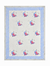 Handblock Printed Cotton Reversible Crib Blanket for Babies - 40X60 Inches