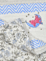 Handblock Printed Cotton Reversible Crib Blanket for Babies - 40X60 Inches