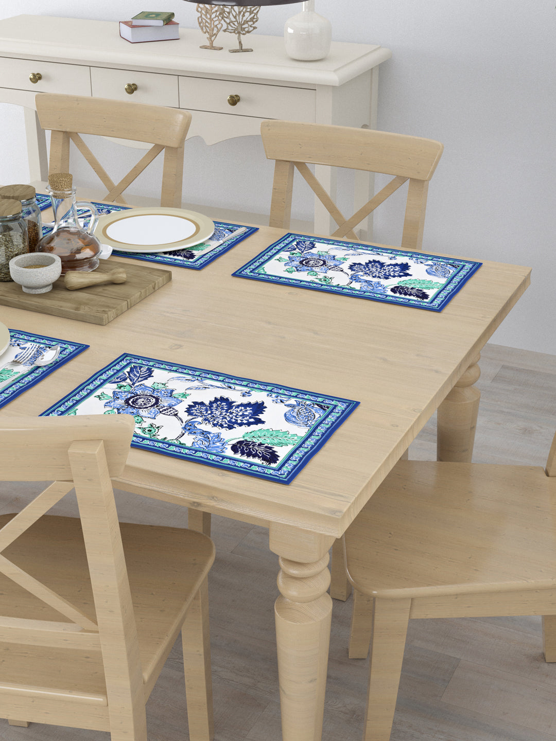 Handblock Printed Set of 6 Placemats