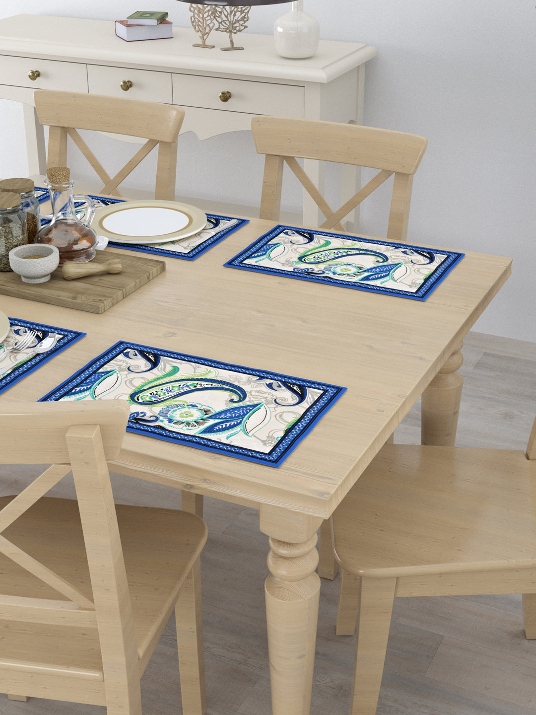 Handblock Printed Set of 6 Placemats