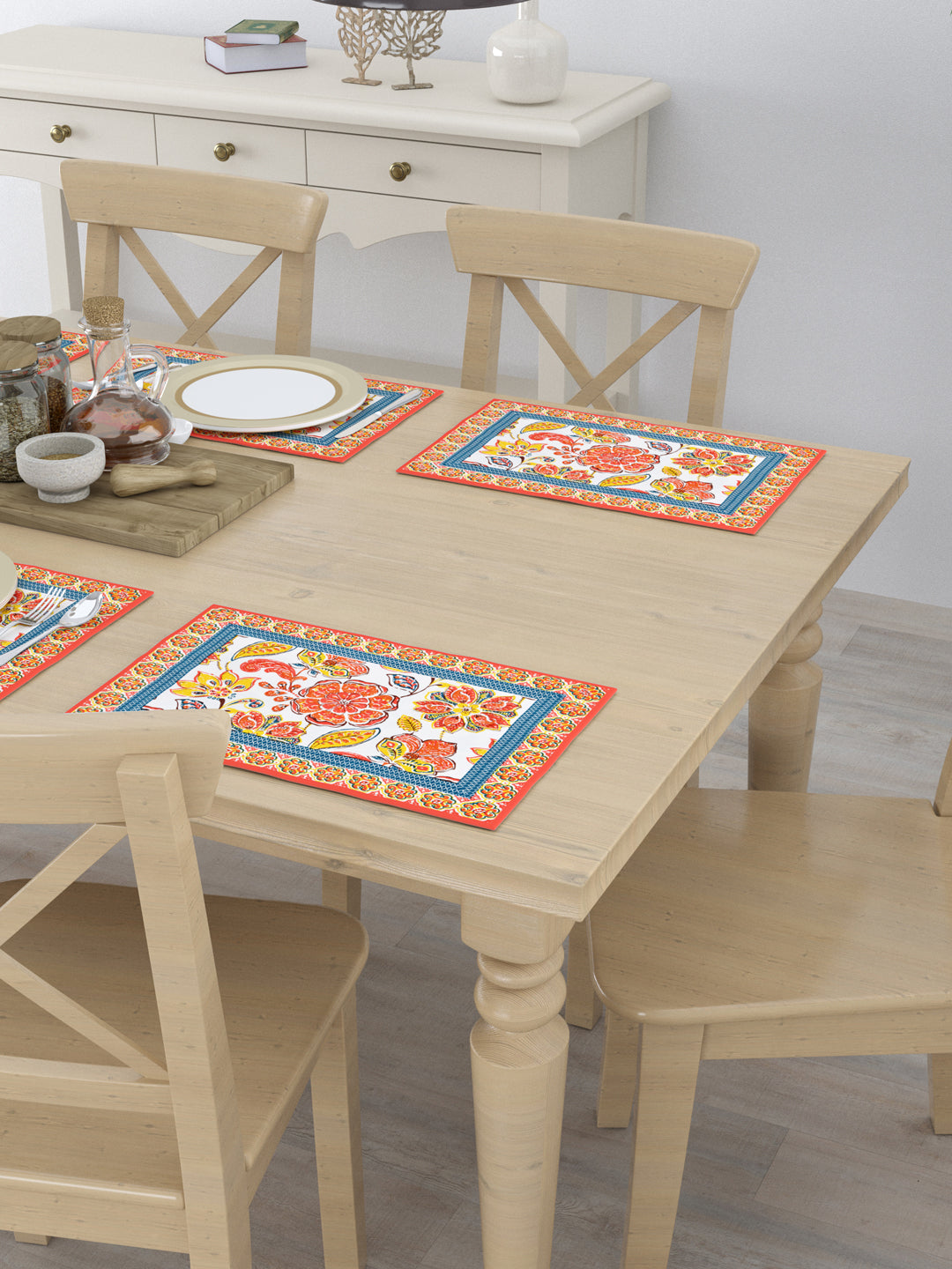 Handblock Printed Set of 6 Placemats