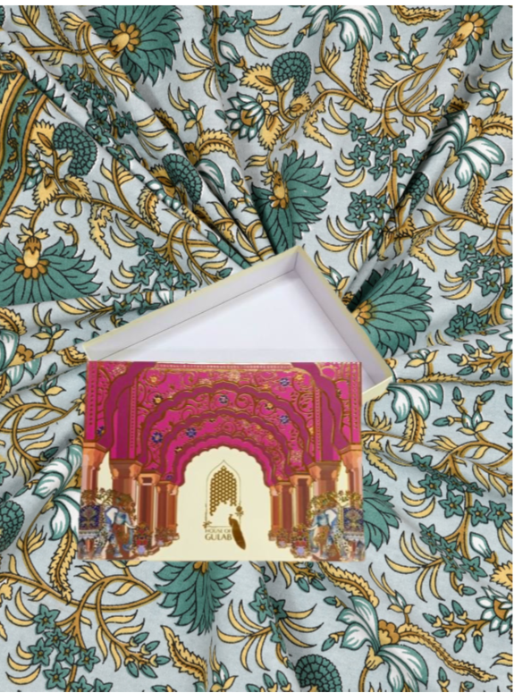 Gift Box with Floral Print Cotton Double King Bedsheet with 2 Pillow Covers
