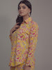 Floral Print on Yellow Cotton Shirt Set for Women