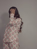 Mughal Print on White Cotton Shirt Set for Women