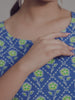 Green & Blue Cotton Lounge Set for Women