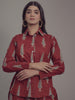 Mughal Print on Red Cotton Shirt Set for Women