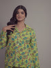 Floral Print on Green Cotton Shirt Set for Women
