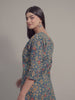 Flowers on Dark Blue Cotton Lounge Set for Women