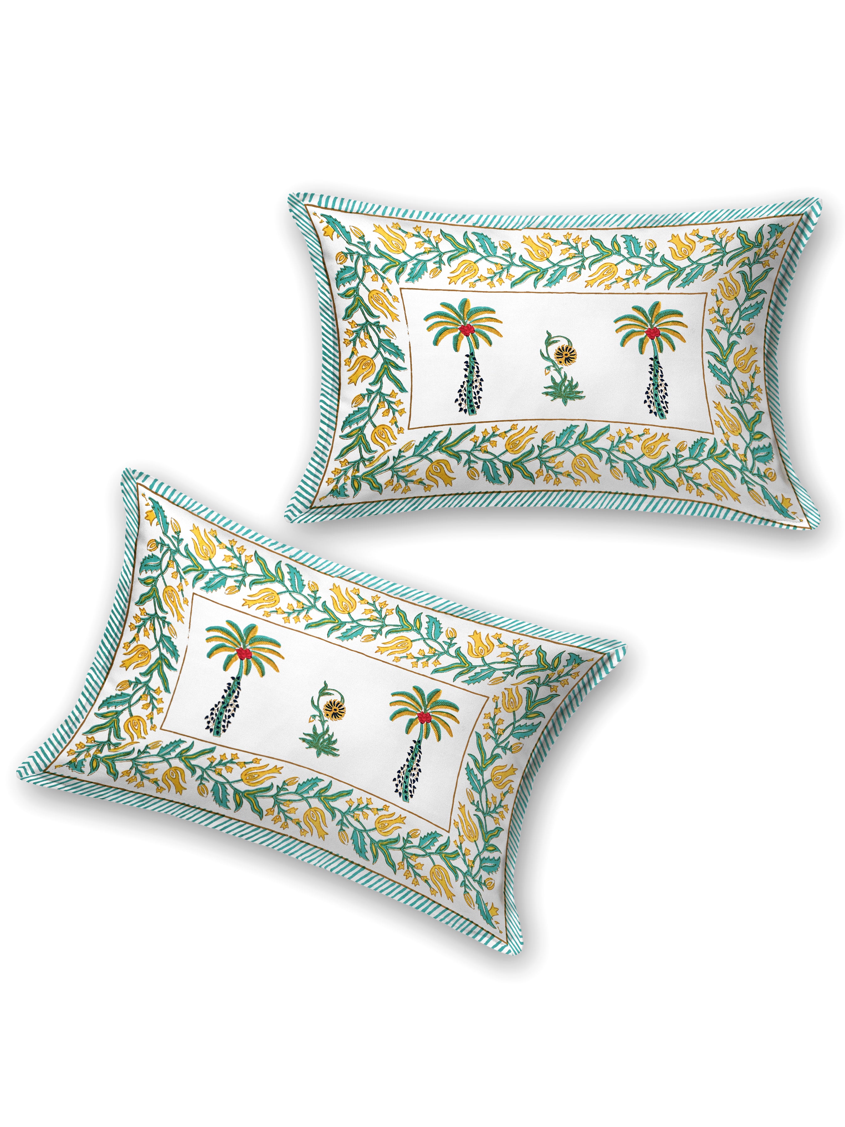 Floral Printed Bedding Set - 1 King Bedsheet, 1 Jaipuri Razai/Quilt, 2 Pillow Covers