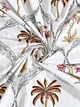Floral Printed Bedding Set - 1 King Bedsheet, 1 Jaipuri Razai/Quilt, 2 Pillow Covers
