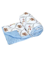 Floral Printed Bedding Set - 1 King Bedsheet, 1 Jaipuri Razai/Quilt, 2 Pillow Covers