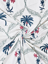 Floral Printed Bedding Set - 1 King Bedsheet, 1 Jaipuri Razai/Quilt, 2 Pillow Covers