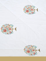 Floral Printed Bedding Set - 1 King Bedsheet, 1 Jaipuri Razai/Quilt, 2 Pillow Covers