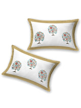 Floral Printed Bedding Set - 1 King Bedsheet, 1 Jaipuri Razai/Quilt, 2 Pillow Covers