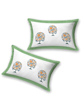 Floral Printed Bedding Set - 1 King Bedsheet, 1 Jaipuri Razai/Quilt, 2 Pillow Covers