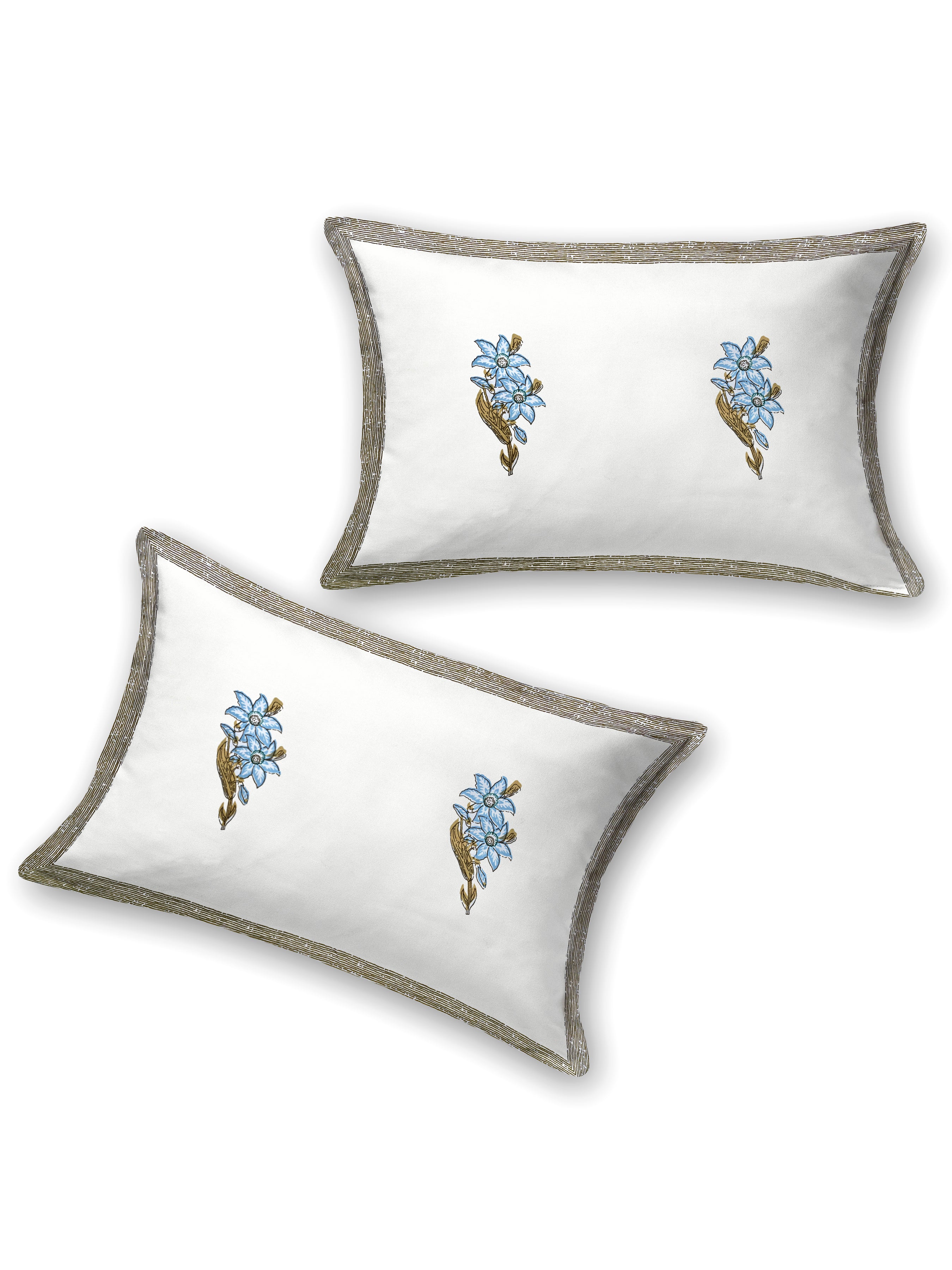 Floral Printed Bedding Set - 1 King Bedsheet, 1 Jaipuri Razai/Quilt, 2 Pillow Covers