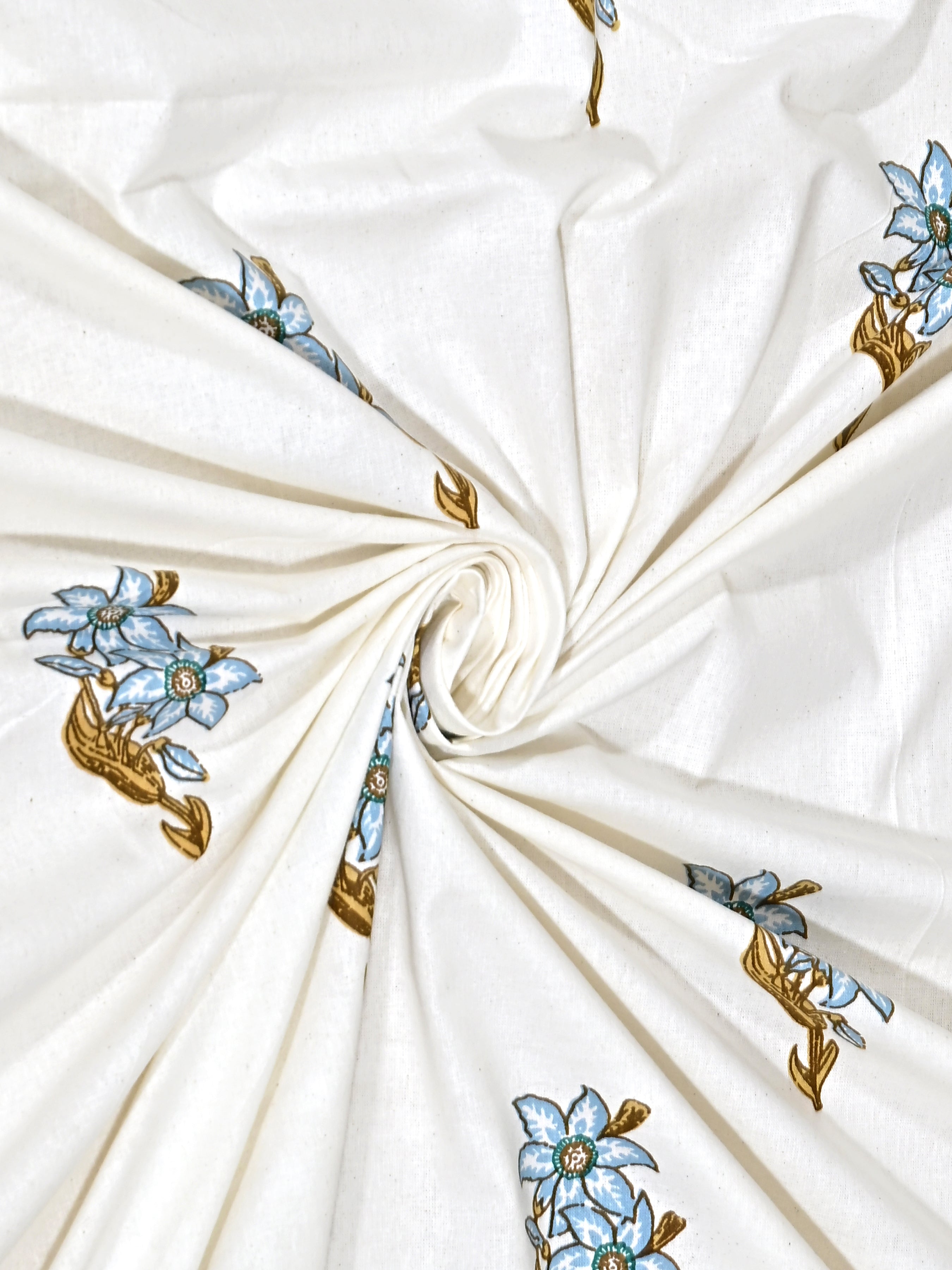 Floral Printed Bedding Set - 1 King Bedsheet, 1 Jaipuri Razai/Quilt, 2 Pillow Covers