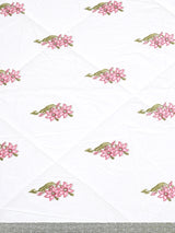 Floral Printed Bedding Set - 1 King Bedsheet, 1 Jaipuri Razai/Quilt, 2 Pillow Covers