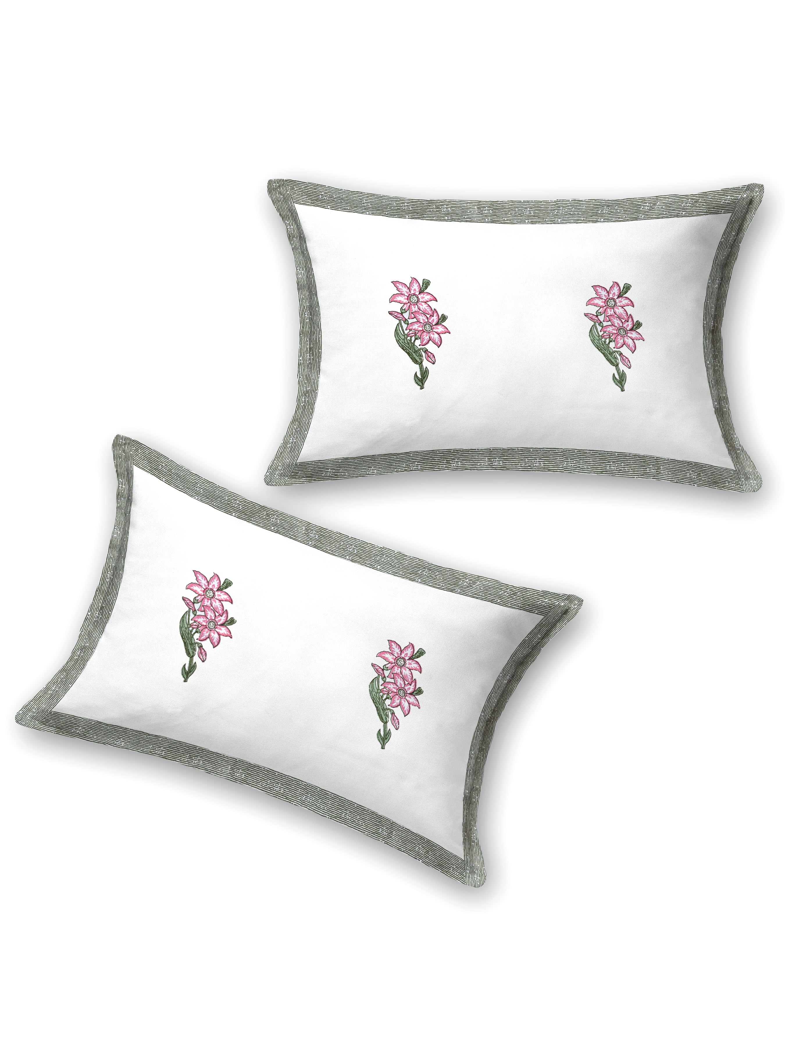 Floral Printed Bedding Set - 1 King Bedsheet, 1 Jaipuri Razai/Quilt, 2 Pillow Covers