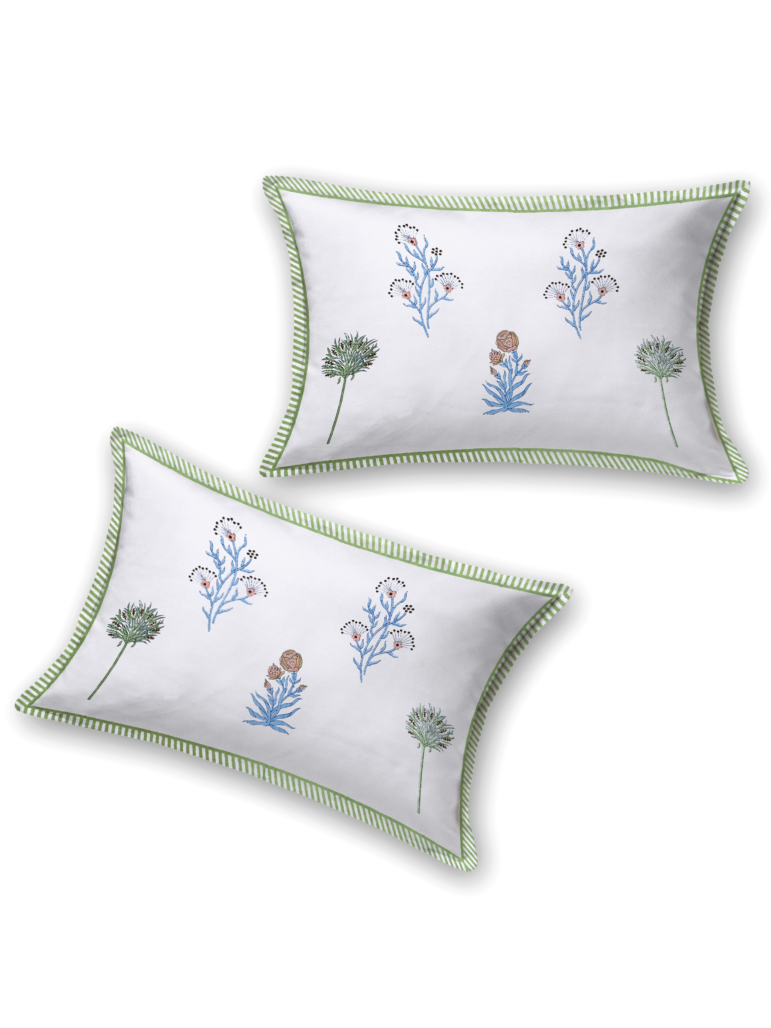 Floral Printed Bedding Set - 1 King Bedsheet, 1 Jaipuri Razai/Quilt, 2 Pillow Covers