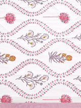 Floral Printed Bedding Set - 1 King Bedsheet, 1 Jaipuri Razai/Quilt, 2 Pillow Covers