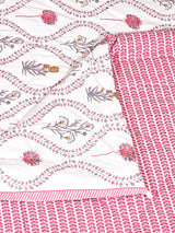 Floral Printed Bedding Set - 1 King Bedsheet, 1 Jaipuri Razai/Quilt, 2 Pillow Covers